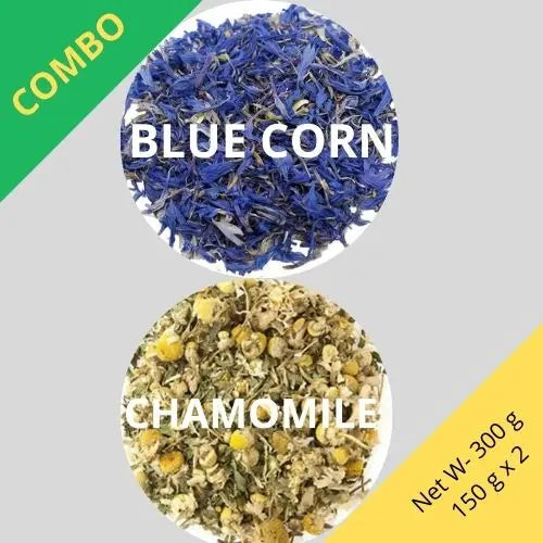 Blue Cornflower & Chamomile - Centaurea Cyanus & Matricaria chamomilla -150 g x 2 - Dried Flower Combo | TheWholesalerX |