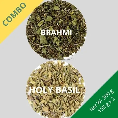 Brahmi & Holy Basil (Tulsi) - Bacopa Monnieri & Ocimum Tenuiflorum - 150 g x 2 - Dried Herb Combo | TheWholesalerX |