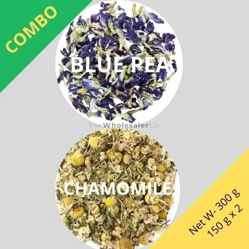Butterfly Blue Pea & Chamomile - Clitoria Ternatea & Matricaria chamomilla -150 g x 2 - Dried Flower Combo | TheWholesalerX |