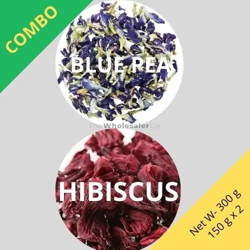 Butterfly Blue Pea & Hibiscus  - Clitoria Ternatea & Hibiscus sabdariffa - Dried Flower Combo | TheWholesalerX |