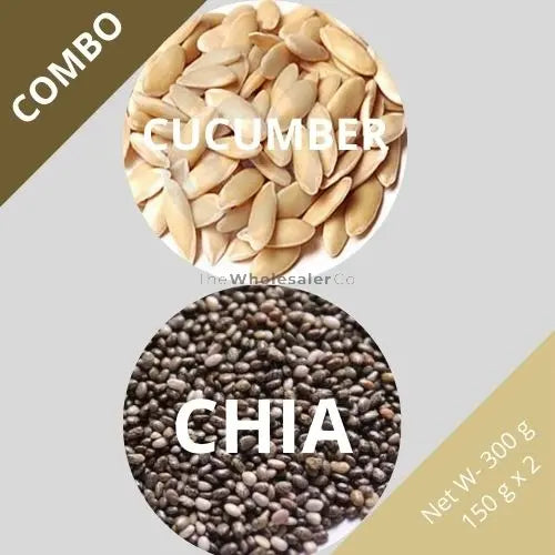 Cucumber & Chia seeds - Cucumis sativus & Salvia hispanica - Dried Seed Combo | TheWholesalerX |
