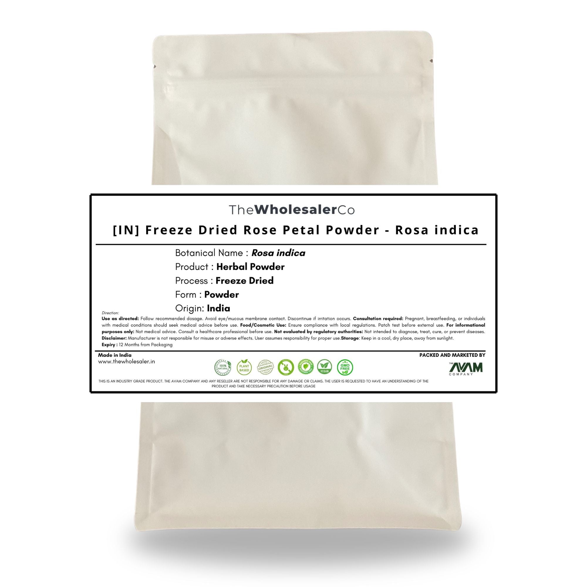 [IN] Freeze Dried Rose Petal Powder - Rosa indica