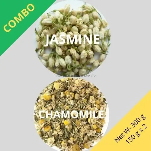 Jasmine & Chamomile - Jasminum Grandiflorum & Matricaria chamomilla -150 g x 2 - Dried Flower Combo | TheWholesalerX |