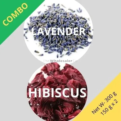 Lavender Buds & Hibiscus - Lavandula & Hibiscus sabdariffa - Dried Flower Combo | TheWholesalerX |
