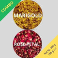 Marigold & Red Rose Petal - Tagetes & Rosa - 150 g x 2 - Dried Flower Combo | TheWholesalerX |