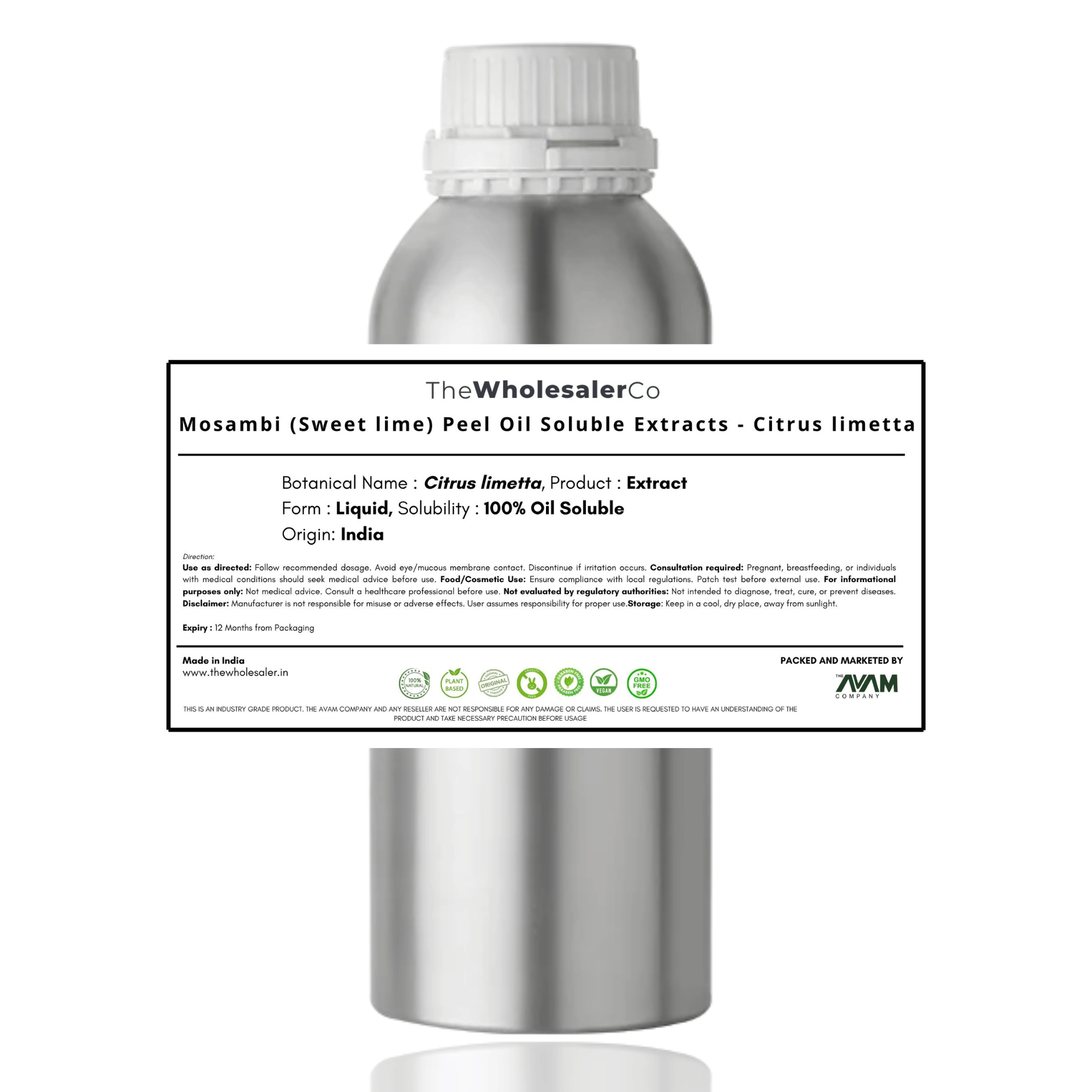 Mosambi (Sweet lime) Peel Oil Soluble Extracts - Citrus limetta
