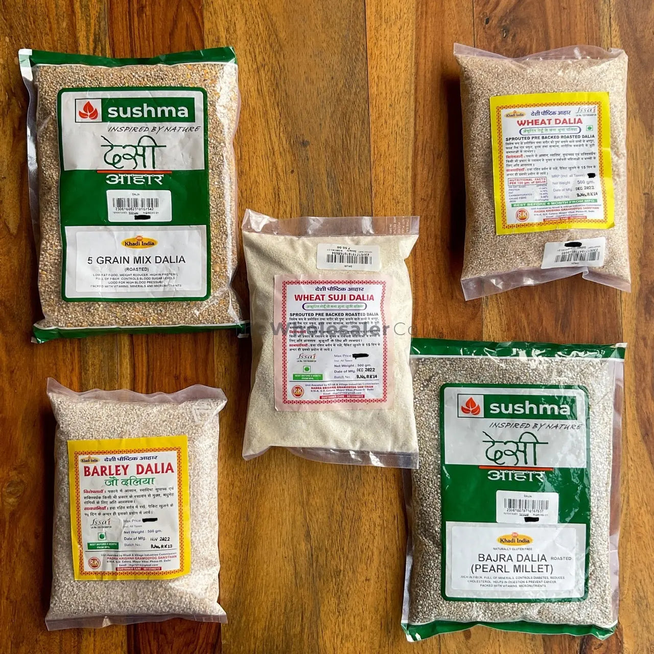 TheWholesalerX-Pure and Fresh Dalia/Porridge Pack - Wheat-Bajra-Barley-Jo-Wheat Suji-Mix Grain