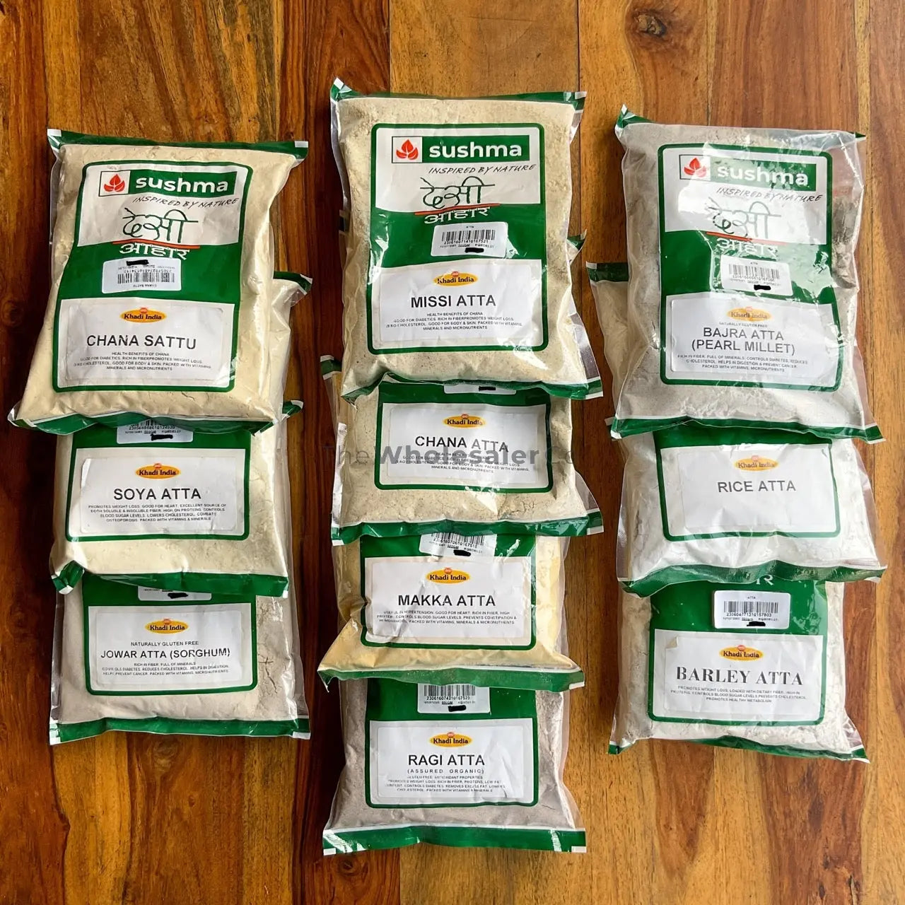 TheWholesalerX-Pure and Fresh Flour/Atta - Atta Pack - Bajra-Soya-Corn-Barley-Rice-Maize-Ragi-Chana-Jowar