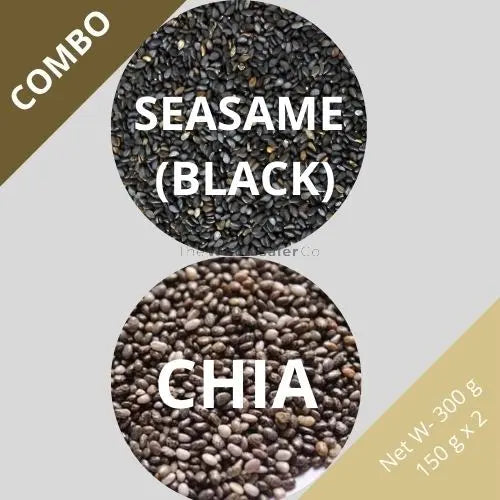 Seasame (Black) & Chia seeds - Sesamum indicum & Salvia hispanica - Dried Seed Combo | TheWholesalerX |