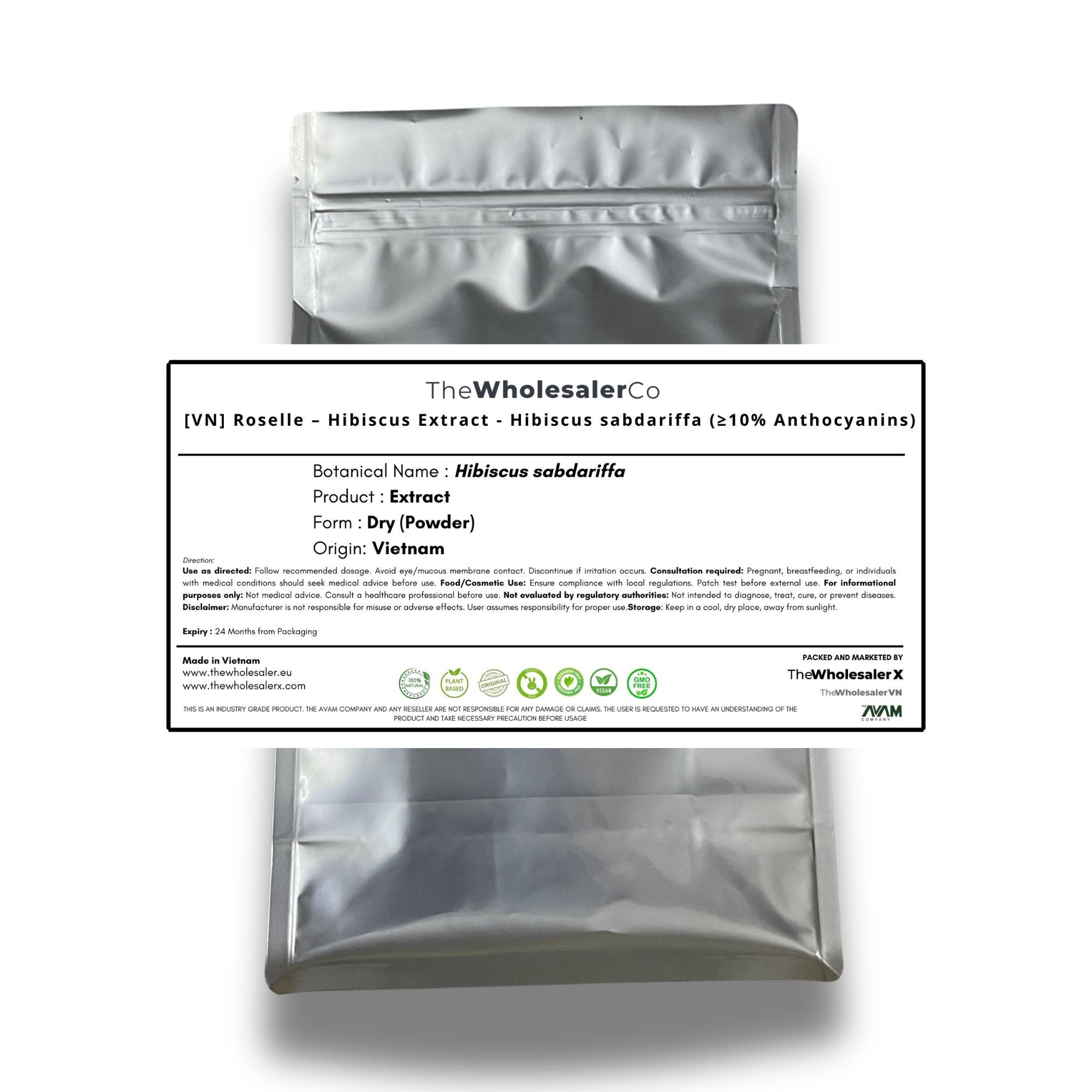 [VN] Roselle – Hibiscus Extract - Hibiscus sabdariffa (≥10% Anthocyanins)